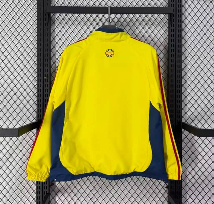 Thailand Quality(AAA) 2026 Colombia Yellow Soccer Windbreaker