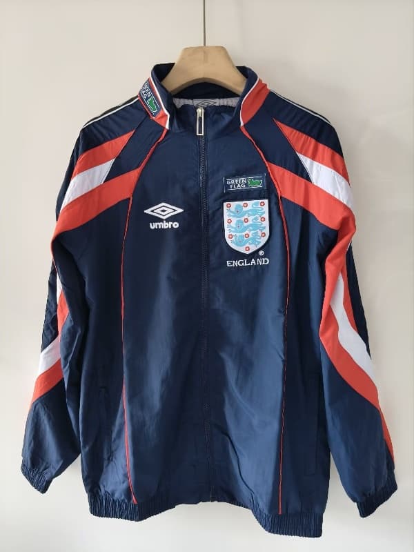 Thailand Quality(AAA) 2026 England Dark Blue Soccer Windbreaker Thailand Quality(AAA) 2026 England Dark Blue Soccer Windbreaker