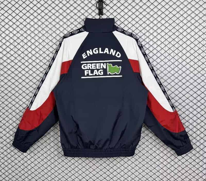 Thailand Quality(AAA) 2026 England Dark Blue Soccer Windbreaker 02