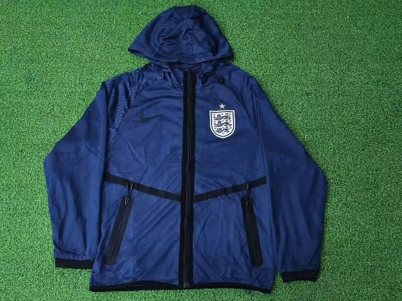 Thailand Quality(AAA) 2026 England Dark Blue Soccer Windbreaker 03