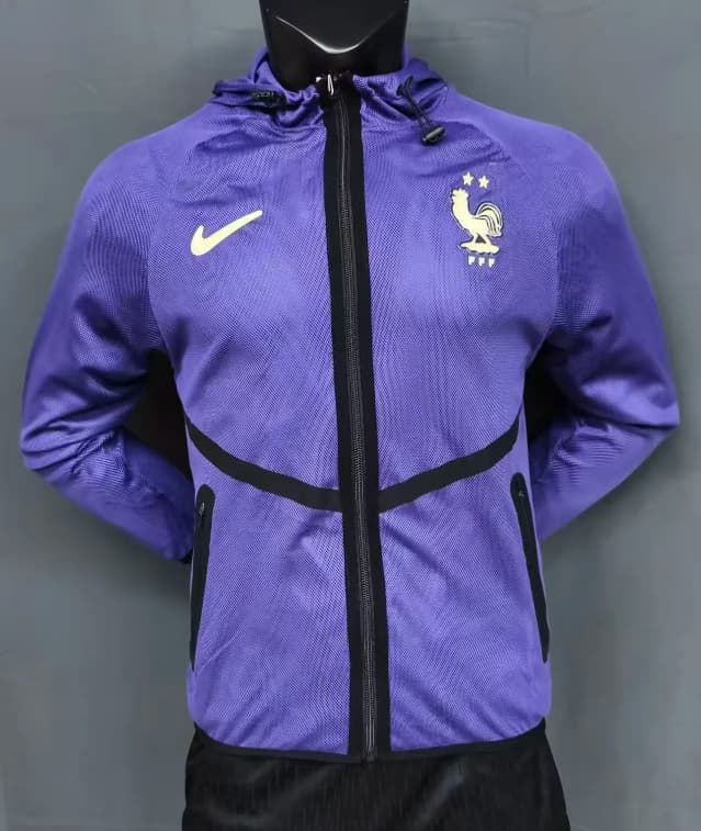 Thailand Quality(AAA) 2026 France Purple Soccer Windbreaker