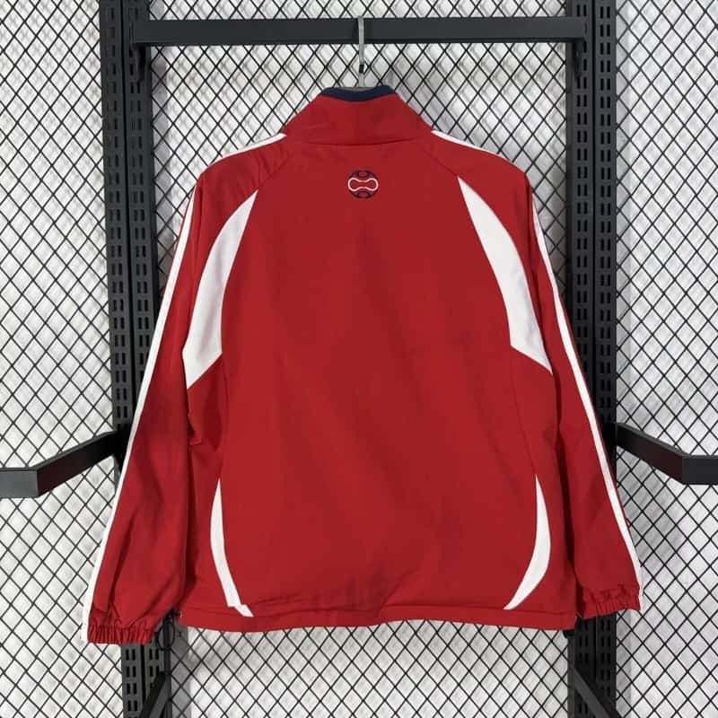 Thailand Quality(AAA) 2026 France Red Soccer Windbreaker