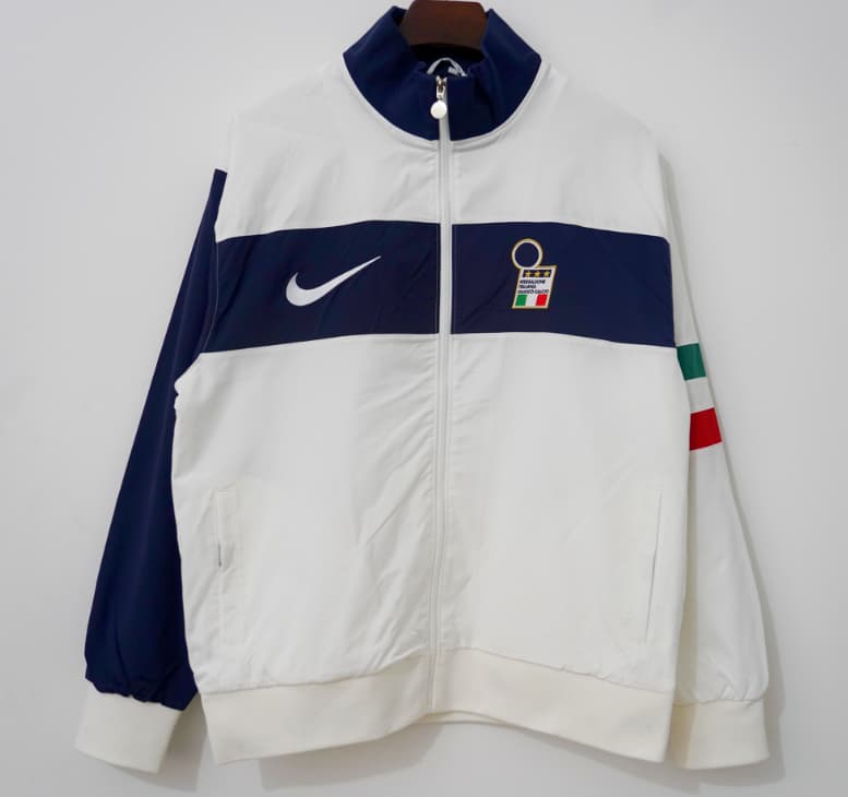 Thailand Quality(AAA) 1996 Italy White Soccer Windbreaker