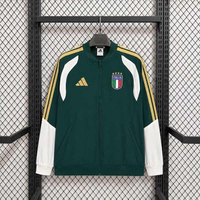 Thailand Quality(AAA) 2026 Italy Green Soccer Windbreaker 02 Thailand Quality(AAA) 2026 Italy Green Soccer Windbreaker 02