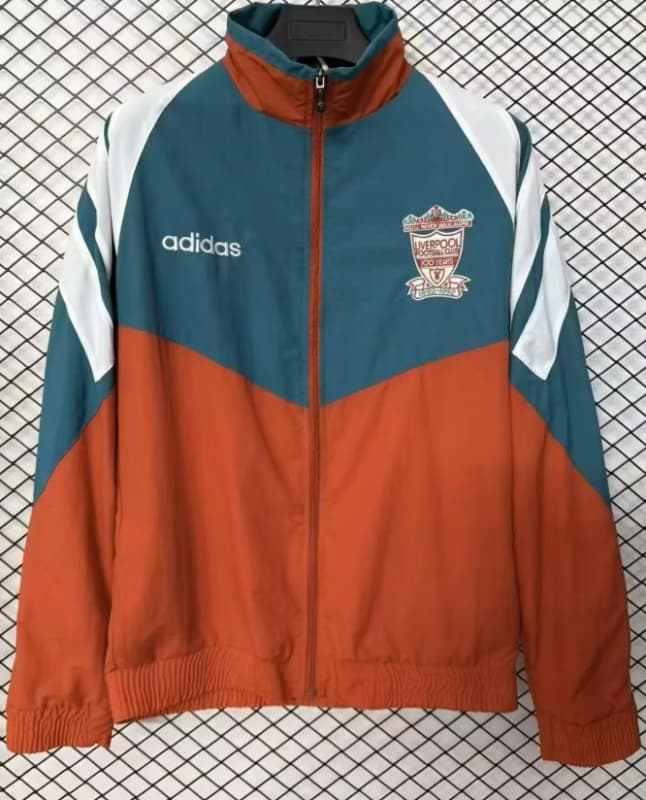 Thailand Quality(AAA) 1993 Liverpool Green Red Soccer Windbreaker