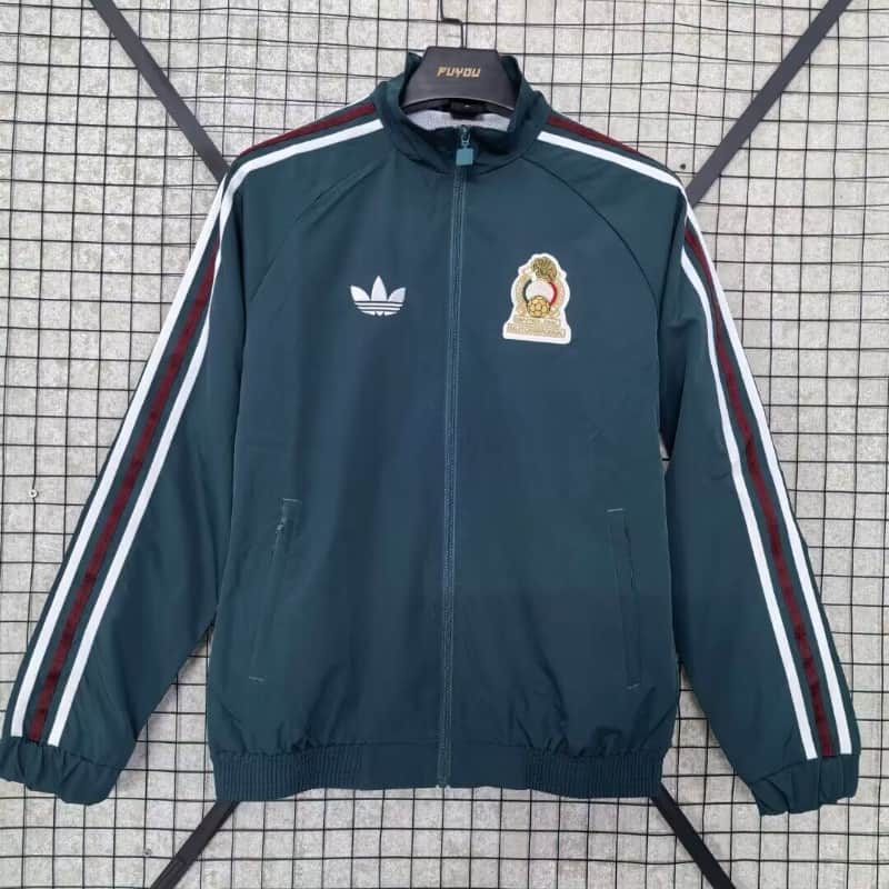 Thailand Quality(AAA) 2026 Mexico Dark Green Soccer Windbreaker