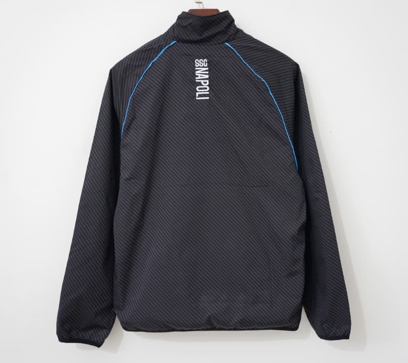 Thailand Quality(AAA) 26/27 Napoli Black Soccer Windbreaker