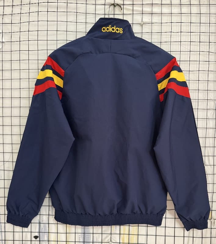 Thailand Quality(AAA) 1996 Spain Dark Blue Soccer Windbreaker