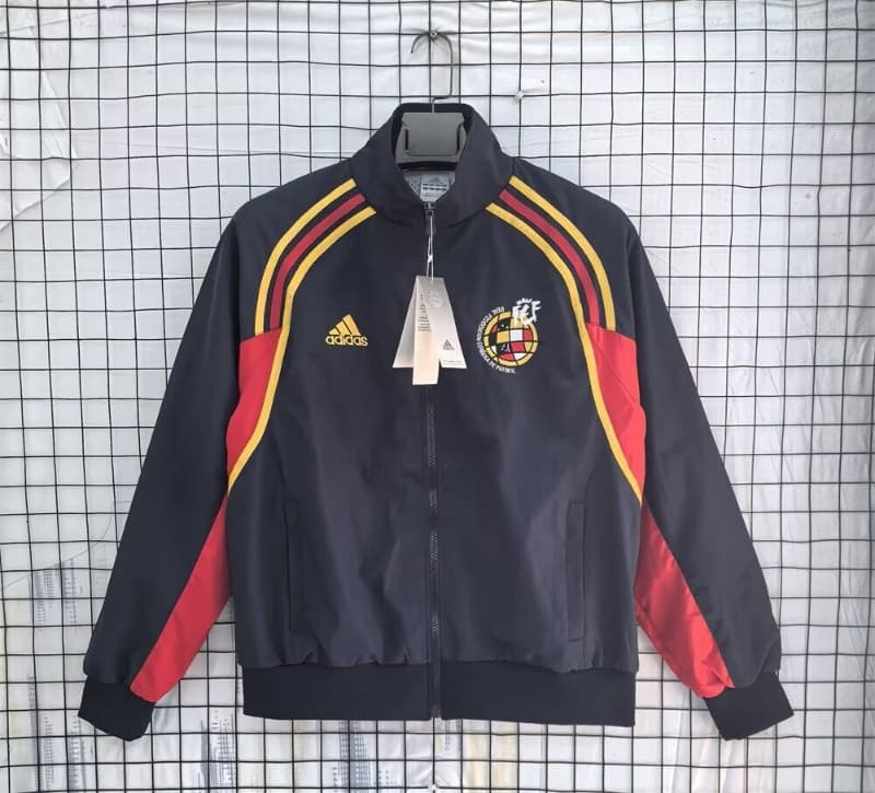 Thailand Quality(AAA) 2002 Spain Dark Blue Soccer Windbreaker Thailand Quality(AAA) 2002 Spain Dark Blue Soccer Windbreaker