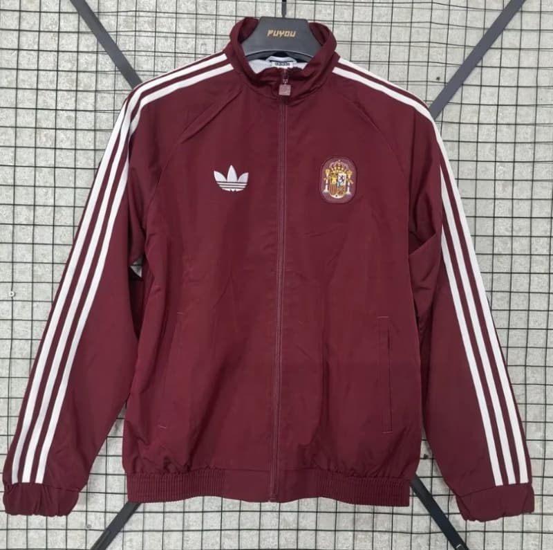 Thailand Quality(AAA) 2026 Spain Red Soccer Windbreaker 03