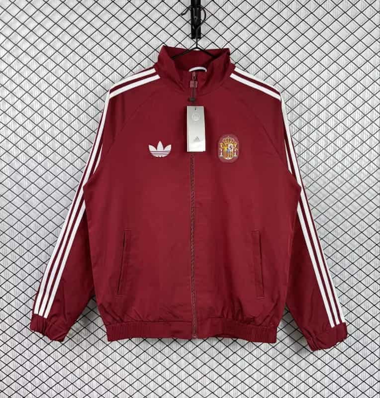 Thailand Quality(AAA) 2026 Spain Red Soccer Windbreaker 06