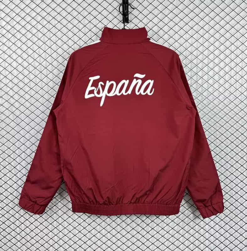 Thailand Quality(AAA) 2026 Spain Red Soccer Windbreaker 06