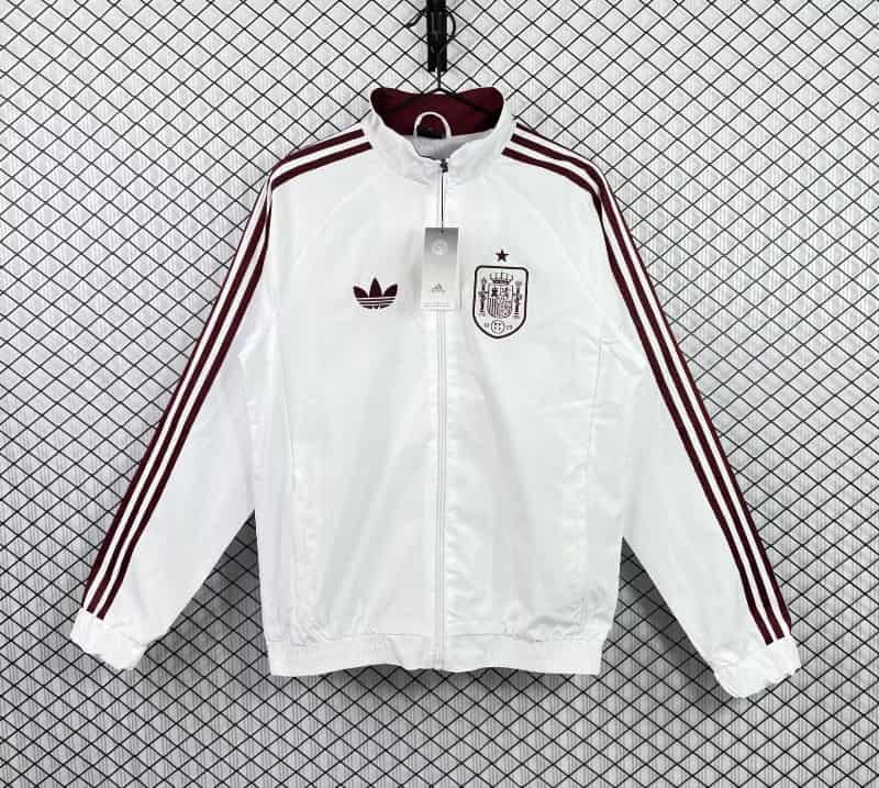Thailand Quality(AAA) 2026 Spain White Soccer Windbreaker