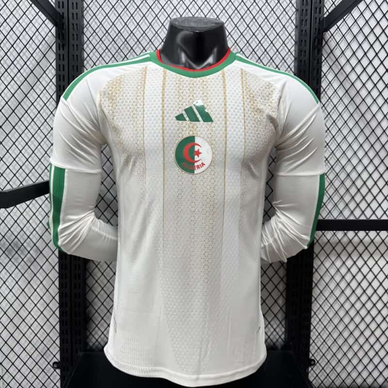 Thailand Quality(AAA) 2026 Algeria World Cup Home Long Sleeve Soccer Jersey(Player)