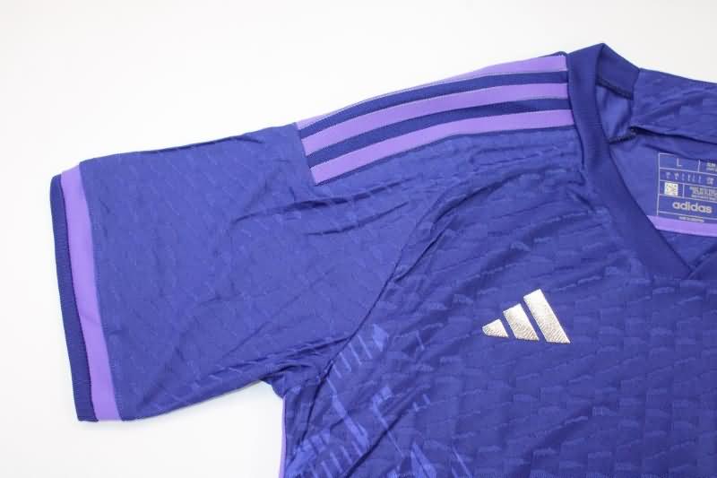 Thailand Quality(AAA) 2022 World Cup Argentina Away 3 Stars Soccer Jersey(Player)