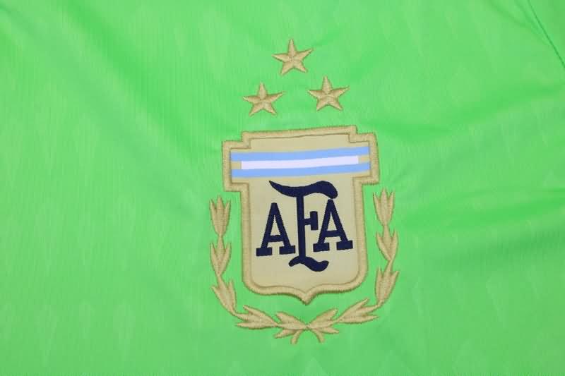 Thailand Quality(AAA) 2022 Argentina Goalkeeper Green 3 Stars Soccer Jersey
