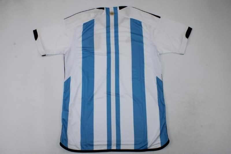 Thailand Quality(AAA) 2022 World Cup Argentina Home 3 Stars Soccer Jersey
