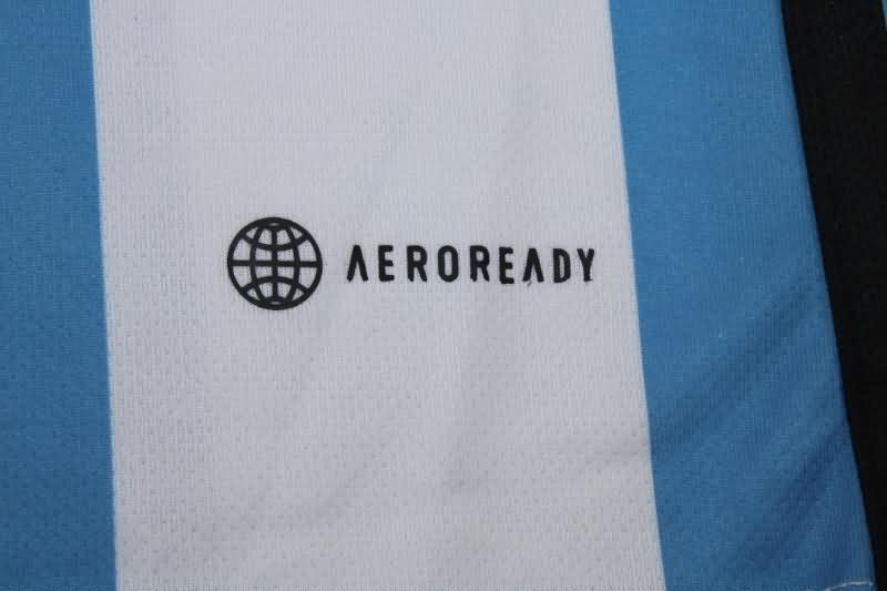 Thailand Quality(AAA) 2022 Argentina World Cup Home 3 Stars Long Slevee Soccer Jersey
