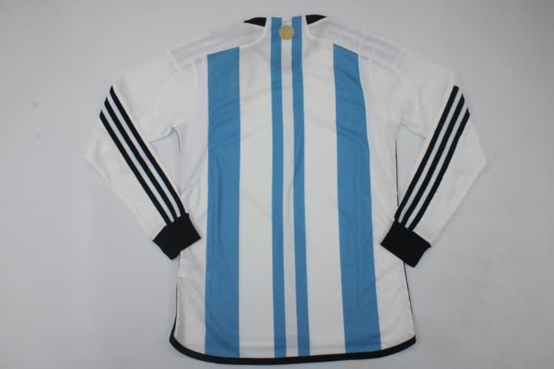 Thailand Quality(AAA) 2022 World Cup Argentina Home Long Sleeve Soccer Jersey(Player)
