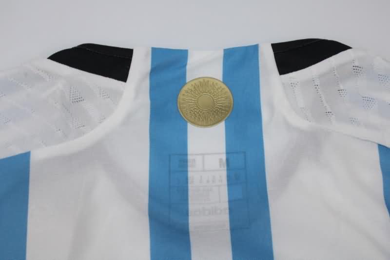 Thailand Quality(AAA) 2022 World Cup Argentina Home Long Sleeve Soccer Jersey(Player)