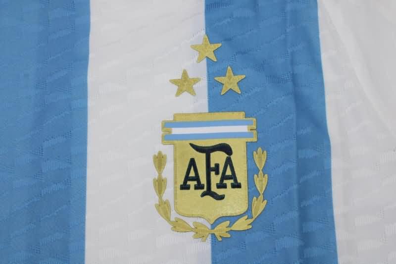 Thailand Quality(AAA) 2022 World Cup Argentina Home 3 Stars Soccer Jersey(Player)