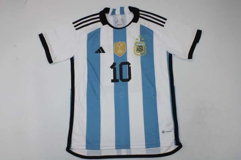 Thailand Quality(AAA) 2022 Argentina World Cup Signature 3 Stars Soccer Jersey 02