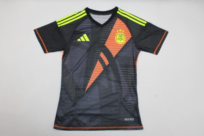 Thailand Quality(AAA) 2024 Argentina Copa America Goalkeeper Black Soccer Jersey (Player)