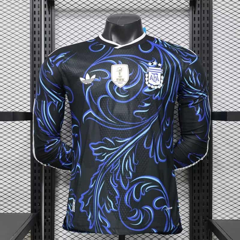Thailand Quality(AAA) 2026 Argentina World Cup Away Long Sleeve Soccer Jersey (Player)