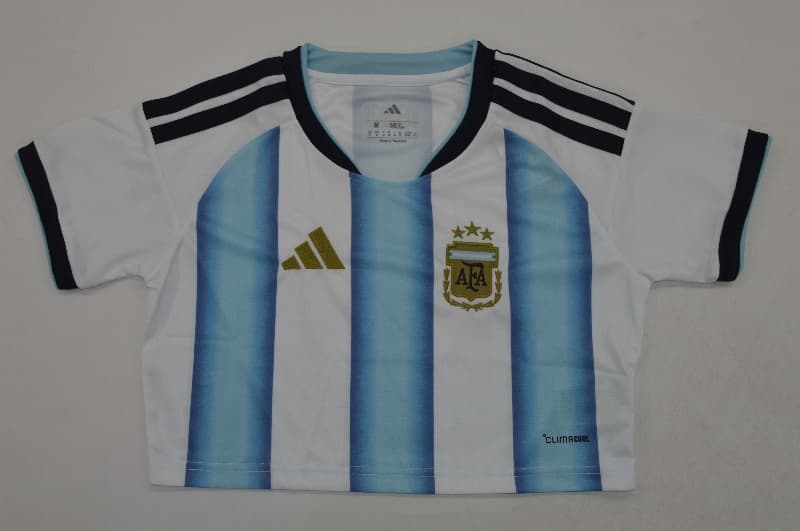 Thailand Quality(AAA) 2026 Argentina Home Women Cropped Soccer Jersey