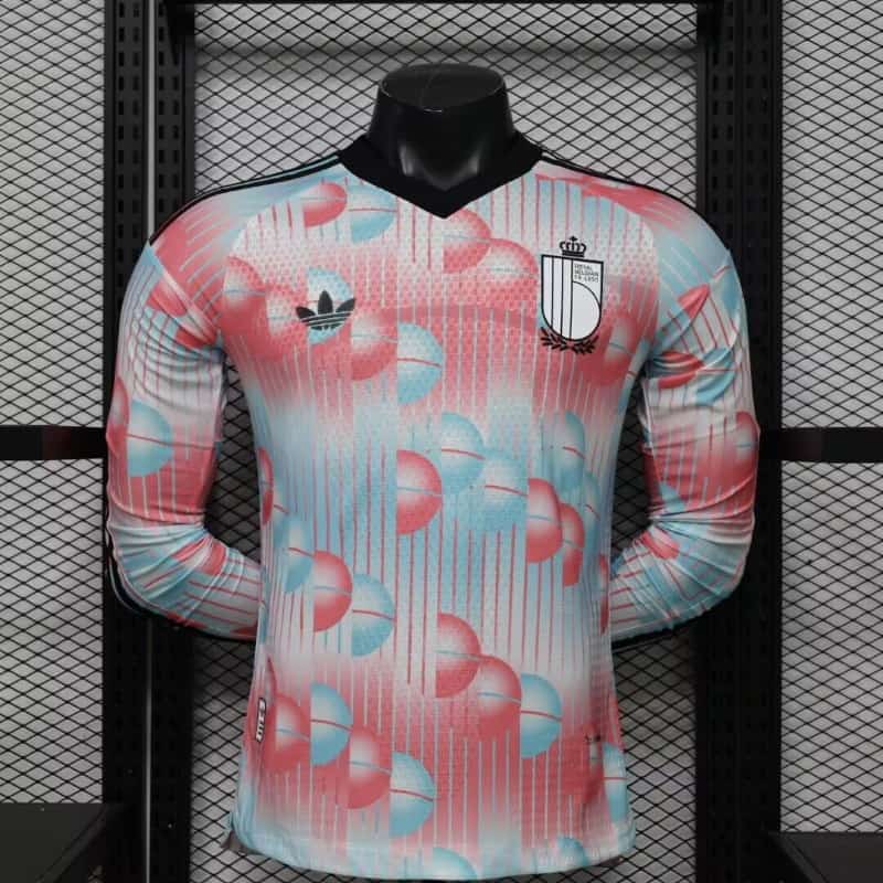 Thailand Quality(AAA) 2026 Belgium World Cup Away Long Sleeve Soccer Jersey (Player)