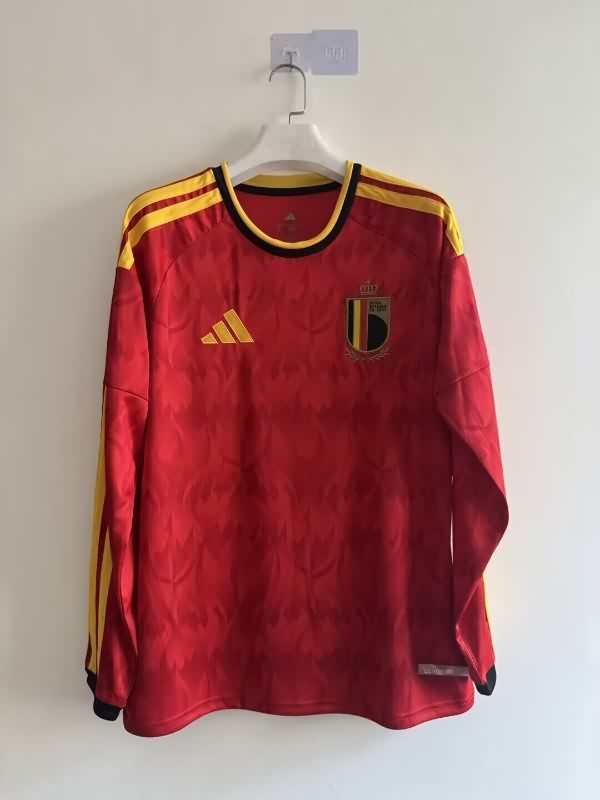 Thailand Quality(AAA) 2026 Belgium World Cup Home Long Sleeve Soccer Jersey