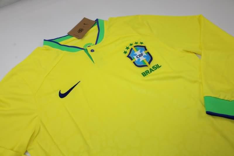 Thailand Quality(AAA) 2022 World Cup Brazil Home Long Slevee Soccer Jersey