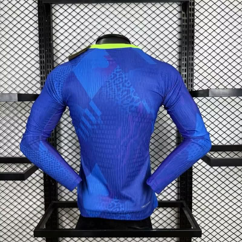 Thailand Quality(AAA) 2025 Brazil Away Long Sleeve Soccer Jersey (Player)