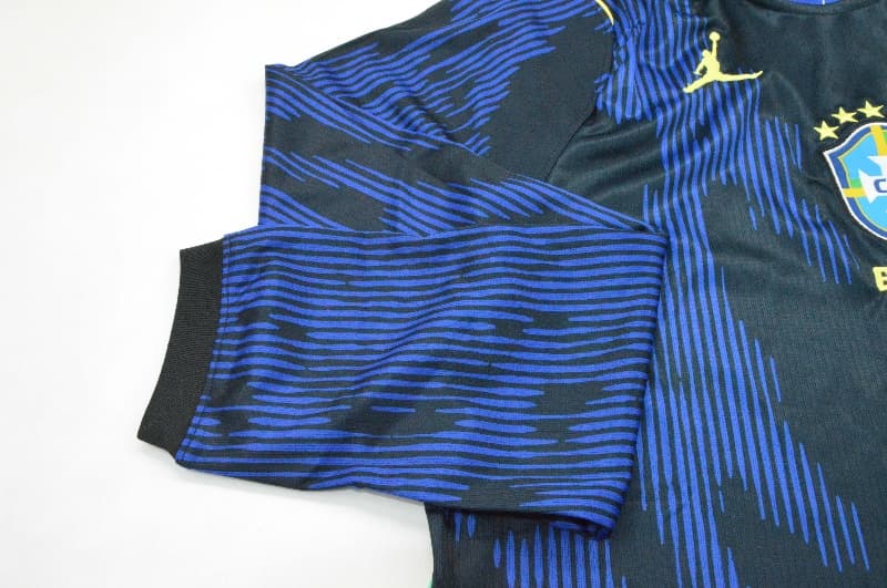 Thailand Quality(AAA) 2026 Brazil Away Long Sleeve Soccer Jersey