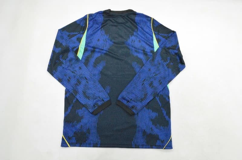 Thailand Quality(AAA) 2026 Brazil Away Long Sleeve Soccer Jersey