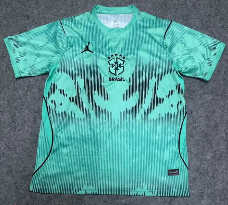 Thailand Quality(AAA) 2026 Brazil Goalkeeper Green Soccer Jersey
