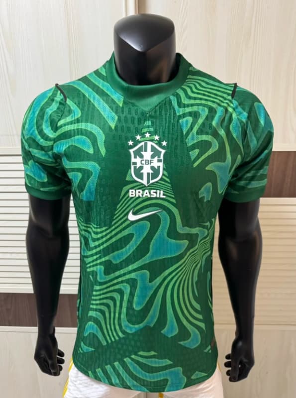 Thailand Quality(AAA) 2026 Brazil Goalkeeper Green Soccer Jersey (Player) 02