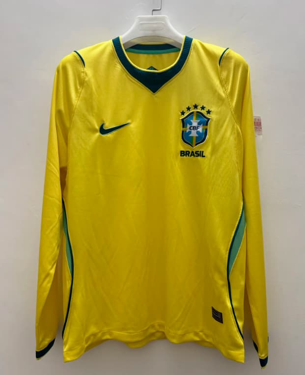 Thailand Quality(AAA) 2026 Brazil World Cup Home Long Sleeve Soccer Jersey