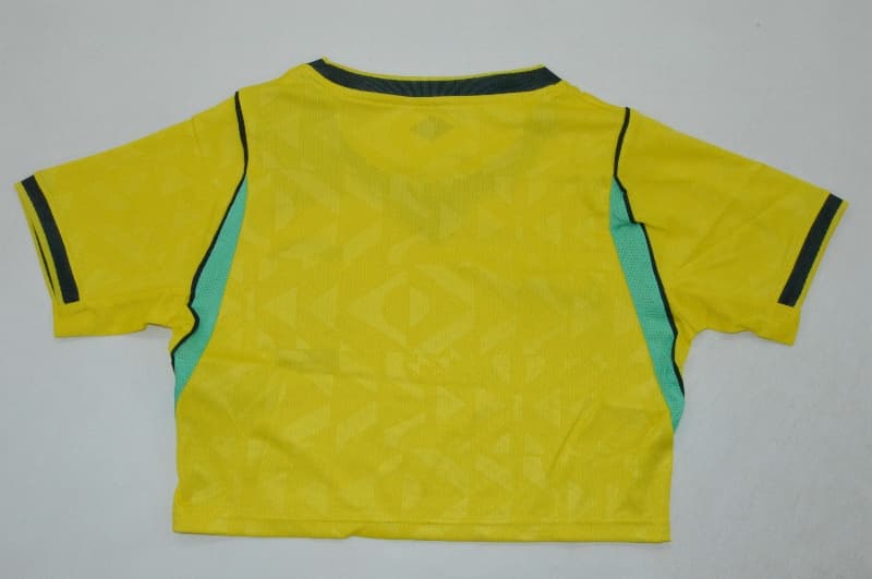 Thailand Quality(AAA) 2026 Brazil Home Women Cropped Soccer Jersey