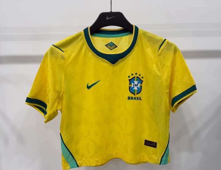 Thailand Quality(AAA) 2026 Brazil Home Women Cropped Soccer Jersey (Player)