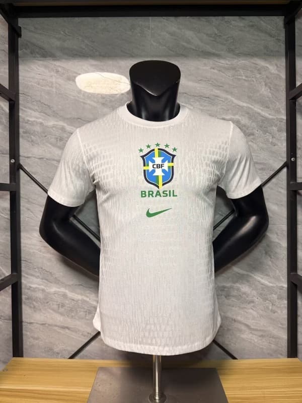 Thailand Quality(AAA) 2026 Brazil White Soccer Jersey (Player) Thailand Quality(AAA) 2026 Brazil White Soccer Jersey (Player)