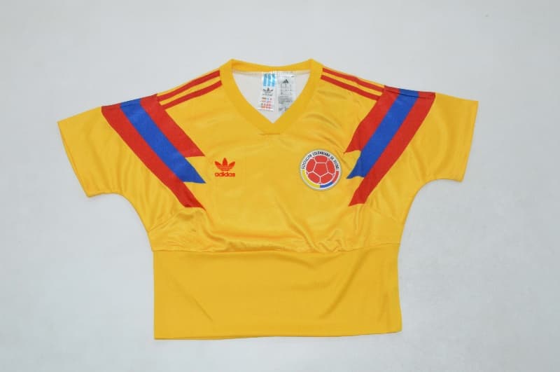 Thailand Quality(AAA) 1990 Colombia Home Women Cropped Soccer Jersey