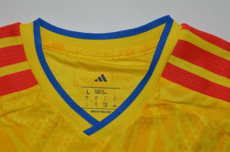 Thailand Quality(AAA) 2026 Colombia World Cup Home Long Sleeve Soccer Jersey (Player)