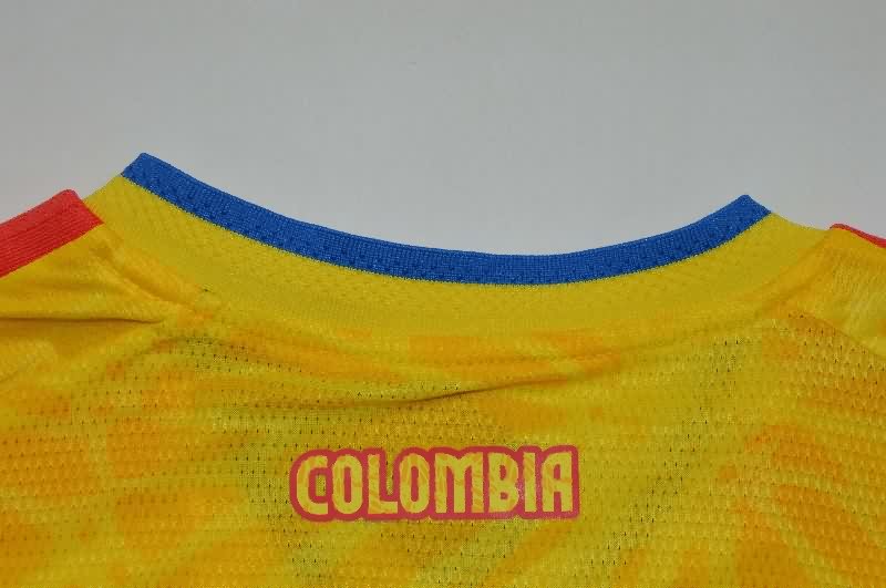 Thailand Quality(AAA) 2026 Colombia World Cup Home Long Sleeve Soccer Jersey (Player)