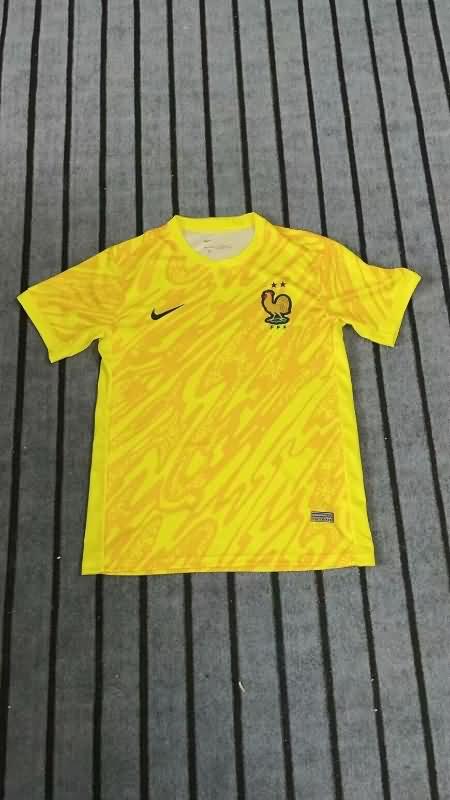 Thailand Quality(AAA) 2024 France Goalkeeper Yellow Soccer Jersey
