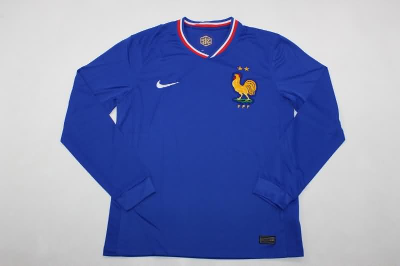 Thailand Quality(AAA) 2024 France Home Long Sleeve Soccer Jersey