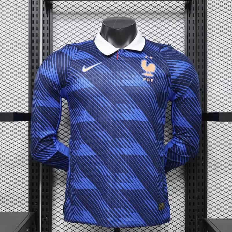 Thailand Quality(AAA) 2026 France World Cup Home Long Sleeve Soccer Jersey (Player)