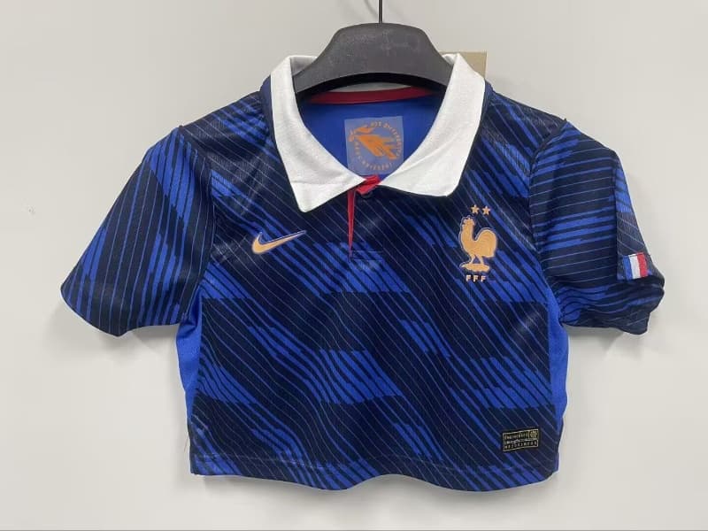 Thailand Quality(AAA) 2026 France World Cup Home Women Cropped Soccer Jersey