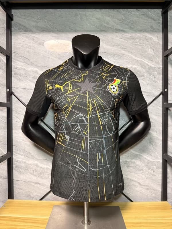 Thailand Quality(AAA) 2026 Ghana Goalkeeper Black Soccer Jersey (Player)