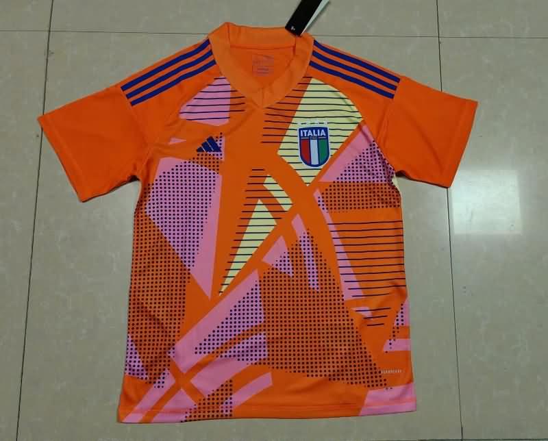 Thailand Quality(AAA) 2024 Italy Goalkeeper Orange Soccer Jersey